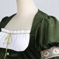 thumbnail image 3 of NordicNest Womens Gothic Dress Corset Party Long Sleeve A Line with Belt for Halloween Themed Party Green,XL, 3 of 8