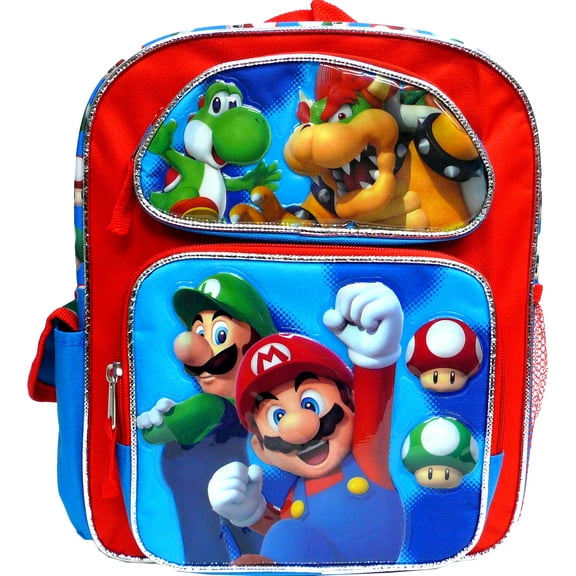 Licensed by Super Mario 3D Boys' Adjustable Backpack, Multicolor