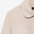 thumbnail image 7 of Unir Women Relaxed Peter Pan Collar Button Front Cropped Suede Jacket Long Sleeve Pocket Casual Daily Outer Coat 1PC XS-XL Plus Size Friendly, 7 of 7