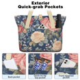 thumbnail image 2 of Tote Bag for Women - Pioneer Flower Shoulder Bag - Large Utility Work Duffle Bag with Zipper Handbag for Travel, Work, Sprots, 2 of 5