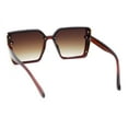thumbnail image 4 of Womens Classy Rimless Plastic Squared Butterfly Diva Sunglasses All Brown, 4 of 4