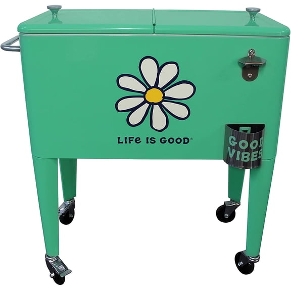 Leigh Country Retro Life Is Good Rolling Flower Cooler - Green