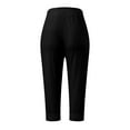 thumbnail image 6 of Capri Pants for Women Spring Summer Casual Lightweight Elastic Waist Capri Sweatpants with Pockets, 6 of 6