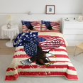 thumbnail image 2 of Feelyou Cartoon Eagle Child Bedding Comforter Set, American Independence Day Twin Comforter Sets, Retro US Flag Reversible Bedding Set, Ultra Soft Bedroom Decor, 2pcs, 2 of 8