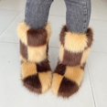 thumbnail image 3 of Y2k Botas de nieve de invierno para mujer, botas de piel sintética de zorro peludas de lujo para exteriores, nuevas botas de moda para mujer, zapatos de plataforma cálidos de felpa, botas, 3 of 5