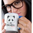 thumbnail image 2 of 3drose, Panda Dreamer Funny Panda Face Against the White Background, 11oz Two-tone Blue Mug, 2 of 6