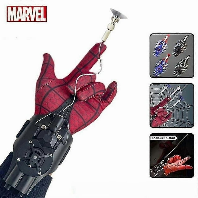 Spiderman Web Shooters Toys Spider Man Wrist Launcher Cosplay Peter Parker Accessories Props Gloves For Children