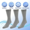 thumbnail image 3 of EMEM Apparel Women's Ladies Plus Size Casual Soft Ribbed Cotton Knit Classic Mid Calf Crew Dress Hosiery Socks 3-Pack Light Grey 10-13, 3 of 4