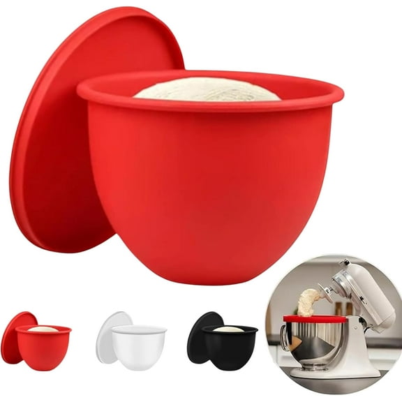 Kitchen Silicone Bowl Insert Aid, Silicone Liners for Kitchen Mixer Aid, Mixaid Silicones Liners for Kitchen Tilt-Head 5 Qt Mixers, for Baking Cooking, No More Replacement Mixer Bowls Needed (Red)