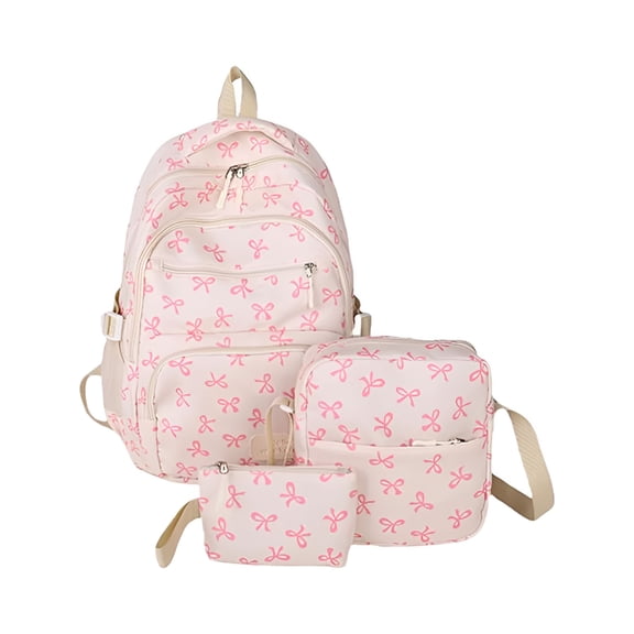 ELORIAH Pink Bow Backpack, Bow Backpack, Coquette Bow Daypack Cute Kawaii Rucksack With Built In Organizer Pink