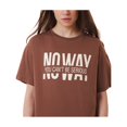 thumbnail image 2 of Ambar Women's No Way Printed Relaxed Fit T-Shirt, Brown,L - US, 2 of 3