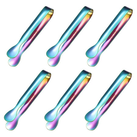 

6pcs Ice Tongs Appetizer Stainless Steel Smooth Edge Rustproof Office Cube Sugar
