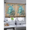 thumbnail image 5 of Sheer Curtains 45 Inch Length, Vintage Sea Turtle Semi Sheer Curtains Light Filtering Window Treatment, Brown Nautical Anchor Bubbles Coastal Privacy Voile Drapes for Living Room Bedroom 52x45 Inch, 5 of 7