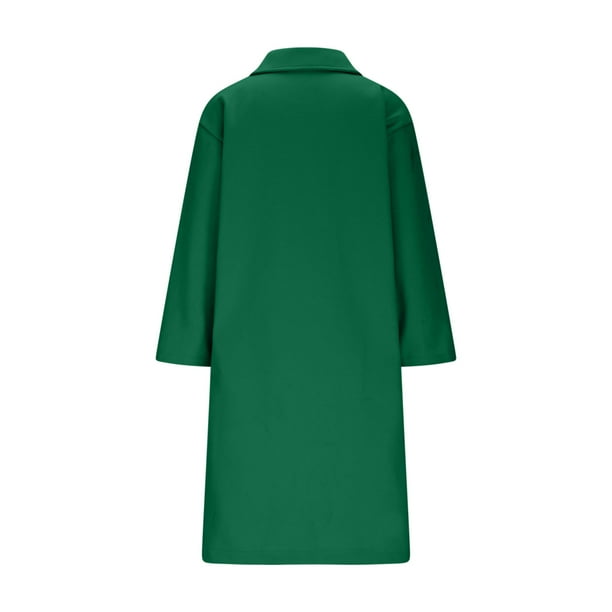 Women's Double Breasted Trench Coat Fall Winter Notch Lapel Mid