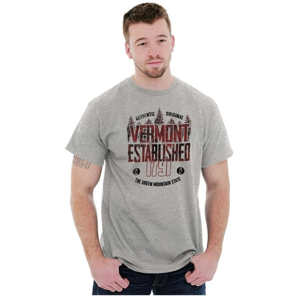Vermont Rugged Mountain Adventure Men's Graphic T Shirt Tees Brisco Brands S
