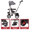 thumbnail image 4 of Triciclo para Niños JOYKOO Evolutivo Asiento giratorio 360 luz sonido gris, 4 of 7