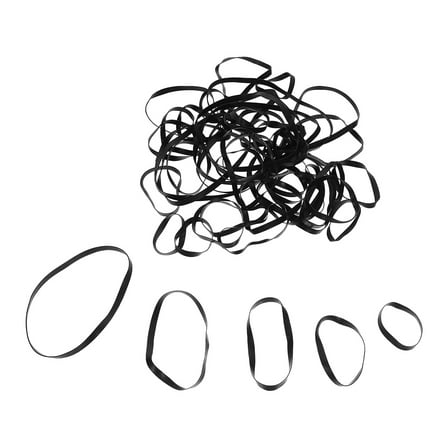 WEUVEB 50pcs Fishing Rubber Bands for Hiking Black Rubber Bands Tensile Strength Organizing Items