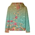thumbnail image 6 of Mercatoo Girls Vintag Hoodi, Kids Flor Print Long Sleeve Hooded Sweatshirt Casual Stylish Fall Winter Outfit Tops, 6 of 7