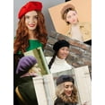 thumbnail image 2 of NYFASHION101 French Style Lightweight Casual Classic Solid Color Wool Beret, Brown, 2 of 2