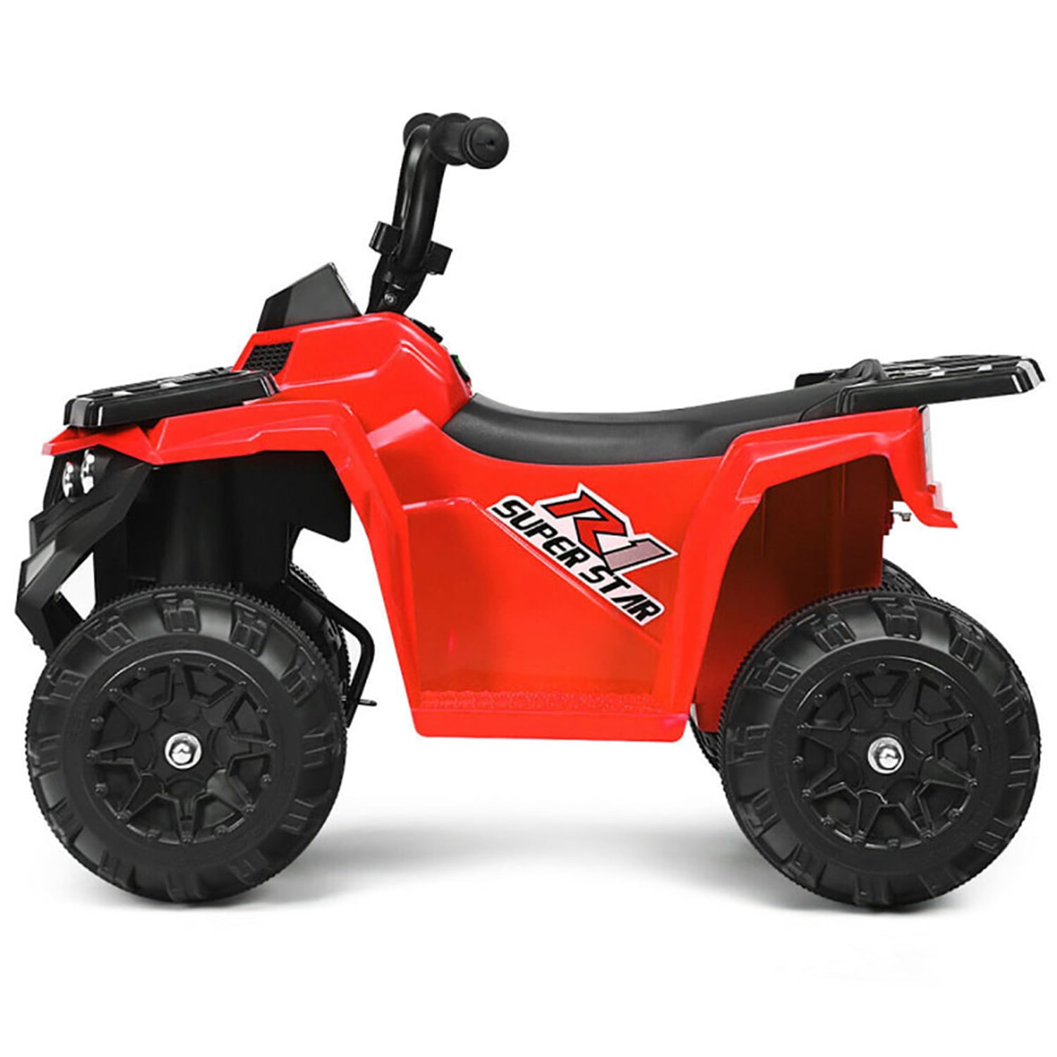 Barara King 6 V Powered Ride-On Toy ATV Quad with LED Lights, Foot Pedal and Wear-Resistant Wheels