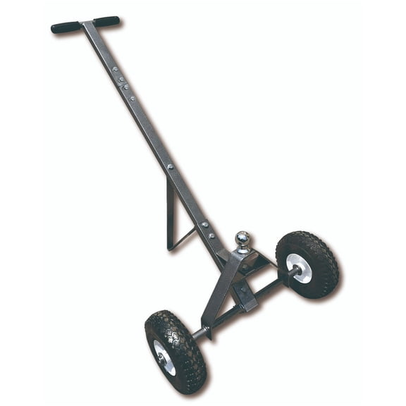 Tow Tuff Dual-Pull Trailer Dolly Cart with 12 Inch Flat-Free Tires, Steel Frame, Black