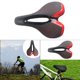 thumbnail image 4 of Reemplazo de asiento de sillín de bicicleta, cojín de ciclismo universal grueso para ejercicio negro rojo, 4 of 9