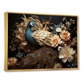 thumbnail image 2 of Designart "Adornment Of Classic Vintage Peacock Flowers I" Animals Peacock Floater Framed Wall Art Prints, 2 of 5