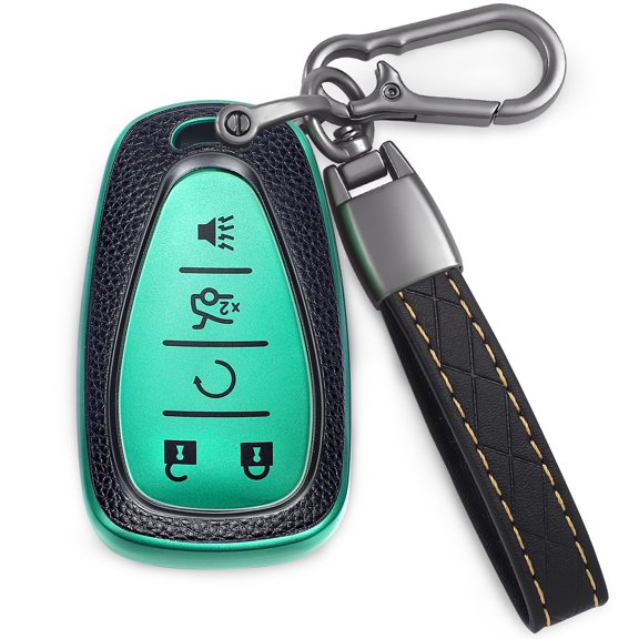 for Chevrolet Key Fob Cover Soft TPU Shell with Keychain 360 Degree Protection Key Case Holder for 2017-2023 Chevy Equinox Camaro Cruze Traverse Blazer Sonic Malibu 5 Buttons