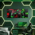 thumbnail image 3 of Erosebridal Red Green Gaming Canvas Wall Art Set of 3, Teens Gamepad Print Wall Decor for Kitchen, Gamer Living Room Decor, 3 of 5