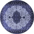 thumbnail image 1 of Ahgly Company Indoor Round Medallion Blue Traditional Area Rugs, 8' Round, 1 of 4