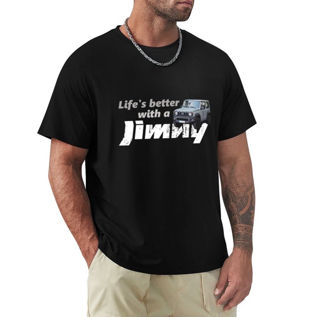 La vida es mejor con una camiseta jimny ropa de verano blusa camiseta lisa camisetas pesadas para hombres