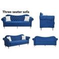 thumbnail image 2 of Pemberly Row Modern Velvet Sofa Set Button Tufted Sofa and Loveseat -Blue, 2 of 8