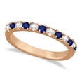 thumbnail image 2 of Blue Sapphire Stackable Ring Anniversary Band Eternity Ring 925 Sterling Silver Rose Gold Plated Gemstone Jewelry For Women Gift, 2 of 5