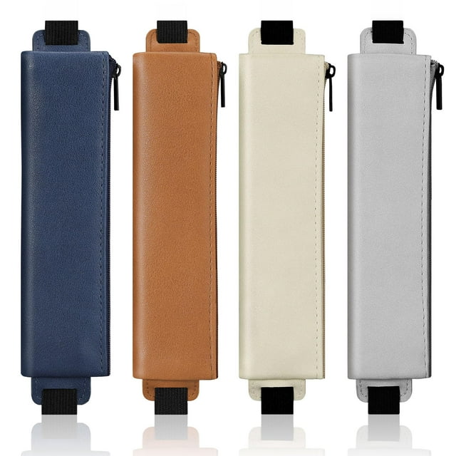 Soporte para bolígrafos MoKo, piel sintética elástica, para cuaderno, 4 piezas