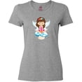 thumbnail image 3 of Inktastic Cute Fairy, Brown Hair, Fairy Sitting On Mushroom Women's T-Shirt, 3 of 5