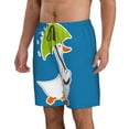 thumbnail image 2 of Bixox Men's Goose Holding an Umbrella printing Casual Classic Fit Short Summer Beach Shorts, 2 of 6