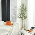 thumbnail image 3 of 7 ft Artificial Olive Plants with Realistic Leaves and Natural Trunk, Silk Fake Olive Tree in Black Plastic Pot, Faux Olive Tree for Office Home, 3 of 9
