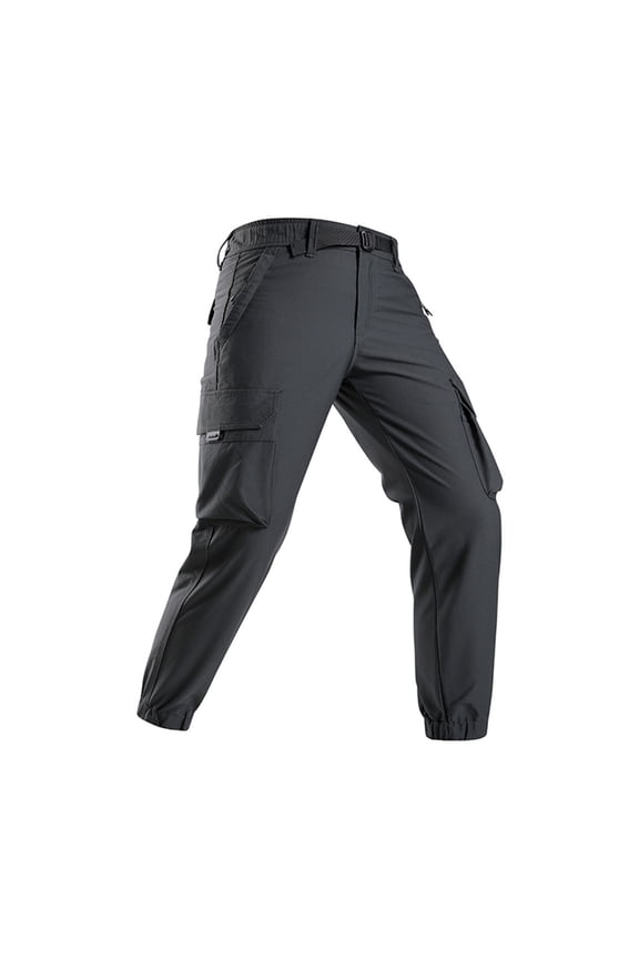 Men's Durable Outdoor Jogger Cargo Pants, Belt Loops Design, Rugged Outdoor Work & Hiking Trousers Gray XXL