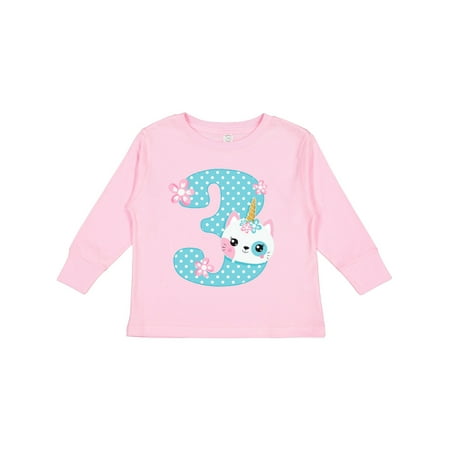 

Inktastic Unicorn Kitty 3rd Birthday Gift Toddler Toddler Girl Long Sleeve T-Shirt