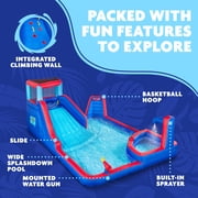 Sunny & Fun Fun Water Slide with Blow-up Pool for Kids Backyard Water Park