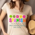 thumbnail image 4 of Spanish Teacher T-Shirt, Like a Normal Teacher But Cooler, Colorful Unisex Tee, White, Size S, 4 of 6