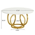 thumbnail image 2 of Topcobe Round Dining Table for 4, Modern 47" Kitchen Table with Metal Base, Modern Kitchen Table, Dining Room Furniture, 2 of 4