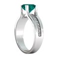 thumbnail image 6 of 14K White Gold 1.20 ctw Lab Created Green Emerald Stone Ring with Diamonds Bridge Channel set Princess, 6 of 7