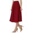 thumbnail image 2 of Women's Classic Pleated Midi Skirt Aline Flare for Everyday Elegance, 2 of 5