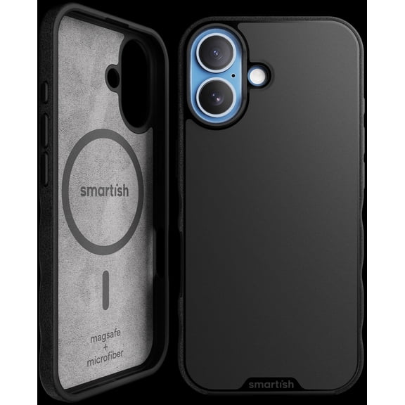 Smartish® iPhone 17 MagSafe Case - Gripmunk Magnetic Slim Case [Lightweight   Protective] Thin Grip Cover with Microfiber Lining for Apple iPhone 17 - Black Tie Affair