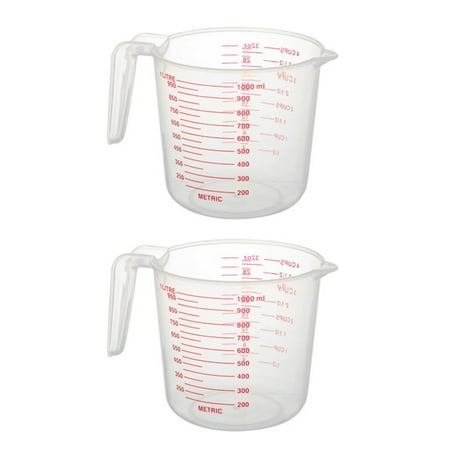 

2X 1000Ml Measuring Cup Baking Tool Kitchen Tool High Quality Plastic Measuring Cup Tool Cup with Scale