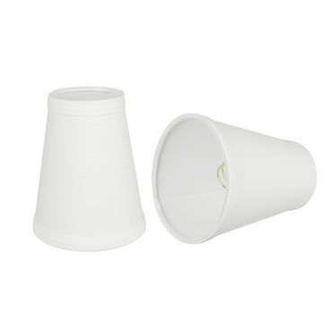 Aspen Creative 32080-2 Small Hardback Empire Shape Chandelier Clip-On Lamp Shade Set (2 Pack), Transitional Design in Off White, 4" bottom width (2.5" x 4" x 5")
