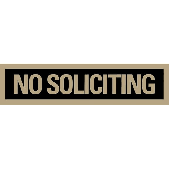 NO Soliciting Sign, Black and Gold, Aluminum Metal Tin Sign Wall Decorations 16x4.jpg