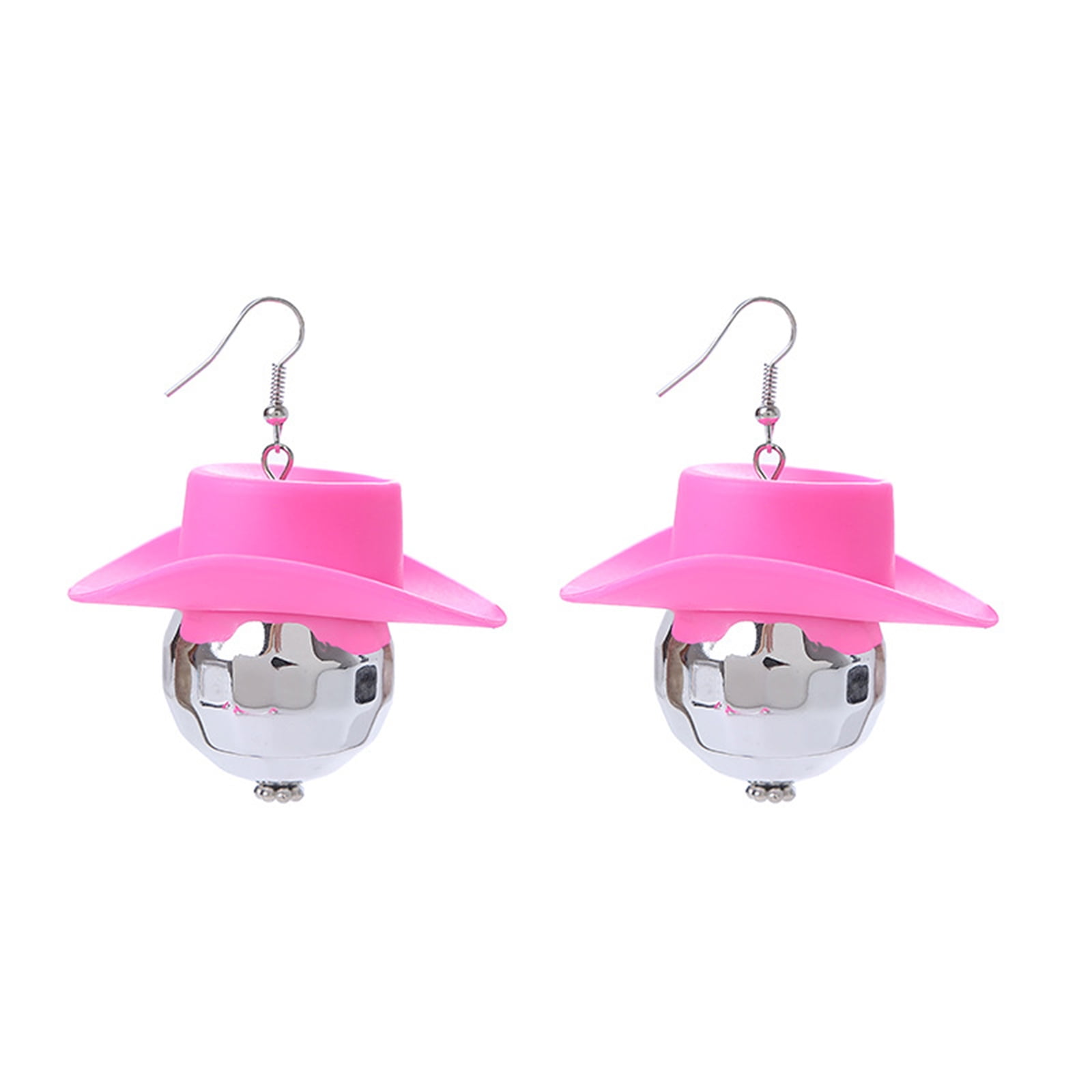 pink cowboy hat earrings