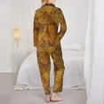 thumbnail image 5 of Kll Vintage Map Print Women'S Long Sleeve Pajamas With Pants Sleepwear Loungewear 2 Set-Xx-Large, 5 of 9